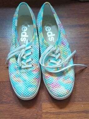 Keds-Champion Cotton Mesh Lace Up Multicolor Sneakers sz 7.5 Women